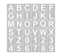 36 stencil con lettere e numeri da 12,7 cm, riutilizzabili, lavabili, ecologici, in PET per dipingere su legno, tessuto, parete, porta, decorazione per la casa