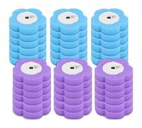 36 testine di ricambio per scopino WC usa e getta, in spugna blu, testa di ricarica con detergente, spazzola per WC per lavabo, vasca da bagno, piscina (36 pezzi viola blu)