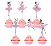 36 topper per cupcake a forma di ballerina, decorazioni colorate per tutù ballerina, topper per torte, dessert, muffin, per matrimoni, baby shower, feste di compleanno