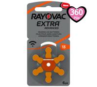 360 Batterie PILE RAYOVAC Extra 13 per Apparecchi PROTESI Acustiche PR48 phonak