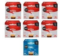 360 Capsule Caffè 324 QUALITA ROSSA + 36 DEK CREMOSO per Lavazza A Modo Mio Originali, 6 Box da 54 + 1 Astucci da 36 Capsule -