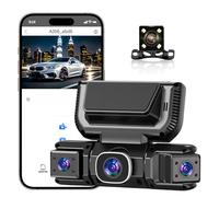 360° Car Dvr WiFi 4channels Dash Cam Video Recorder,Ultra Wide Angle Front Rear Inside Car Camera-1080p HD, 360°All-Round Monitoring,Night Vision,Parking Mode,Loop Recording,WiFi App Control (No card)