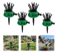 360° Coverage Precision Garden Irrigation Sprinkler,360 Automatic Multi-Directional Rotating Lawn Sprinklers,Multi-Adjustable Roof Cooling Sprinkler System,Watering Gardening Tool for Yard (4, Green)