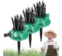 360° Coverage Precision Garden Irrigation Sprinkler with 12 Flexible Nozzles & Ground Stake, Wide Coverage Irrigation Sprinkler, Easy Connect for Yard Lawn Garden Watering Fun (3pcs)