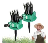 360° Coverage Precision Garden Irrigation Sprinkler with 12 Flexible Nozzles & Ground Stake, Wide Coverage Irrigation Sprinkler, Easy Connect for Yard Lawn Garden Watering Fun (2pcs)