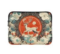 360 Custodie protettive per laptop 13-14 in borsa da trasporto trapuntata con cerniera per adulti unisex - nuvola misteriosa alce cervo rosso M