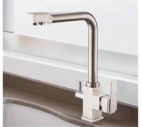 360 Degree Rotation with Water Purification Features Single Hole Crane for Kitchen Kitchen Faucets Deck Mount Mixer Tap Dual Handle Deck Mounted,Brushed Nickel