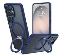 360° Girevole Supporto Magnetica Cover per Samsung Galaxy S26 Ultra Compatibile con MagSafe Custodia con Cavalletto, Protettiva Antiurto Sottile Case Invisibile Anello Supporto, Blu