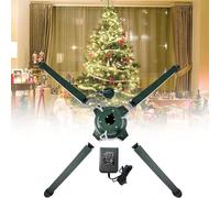 360 gradi che ruota l'albero di Natale, base resistente per alberi artificiali fino a 9.8ft, supporto robusto con facile montaggio, materiale ABS verde scuro per l'arredamento delle vacanze in interni