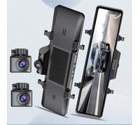 360 gradi streaming panoramico media 6 canali Dash Cam, fotocamera anteriore e posteriore HD 1080p WIFI visione notturna DVR auto, con schermo da 12 pollici angolo cieco specchietto retrovisore, 180 °