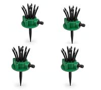 360° Multi-Directional Lawn Sprinkler for Yard & Garden, Precision Garden Irrigation with 12 Flexible Spray Nozzles, Secure Ground Spike Design for Customizable Grass Coverage (4PCS)