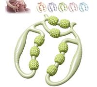 360° Nine Wheel Circular Leg Clamp Roller, Versatile Calf Massager with Ring Clamp for Indoor Muscle Relaxation & Cellulite (Green)