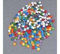 360 pezzi 300 g di piastrelle a mosaico colorate, quadrate, in cristallo,