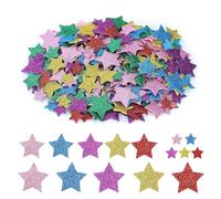 360 Pezzi Adesivi a Forma Stella, Gommapiuma stelle con Glitter Autoadesivi,Adesivi in gomma espansa a stelle,3 misure Adesivi colorati glitterata,Adesivi espansa,per bambini