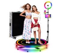 360 Photo Booth Machine per feste con caso di volo, personalizzazione del logo, APP software remoto automatico 360 Spin Camera Video Booth