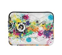360 Protettiva Portatile Laptop Bag Valigetta 13-14 In Borsa per Computer Trapuntata con Cerniera per Lavoro Viaggio-Musica Colorata Modello Vettore L