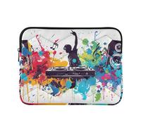 360 Protettivo Morbido Laptop Maniche 13-14 In trapuntato Computer Cartella con Cerniera per Unisex Adulto Musica Colorata Vettore Grafica L