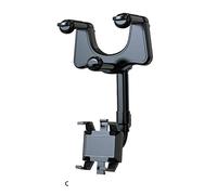 360° Rotatable Front And Rear Adjustment Car Universal Mobile Phone Bracket, Car Rearview Mirror Multifunctional Adjustable Mobile Phone Holder, For All Mobile Phones And All Car (C)