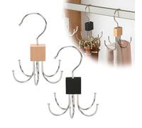 360° Rotating 6-Claw Multi-Function Hook - Space-Saving Hanger for Clothes, Hats, Scarves, Belts & More, Stainless Steel Rotary Hook Hanger for Bathroom Office Wardrobe Storage Rack (two-color)