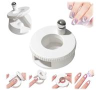 360° Rotating Cat Eye Magnet for Nails,Automatic Glass Bead Suction of Cat Eye Nail Magnet Tool,Magnetic Nail Tool with Excellent Light Absorption ,DIY Glossy Cats Eyes Effect (White)