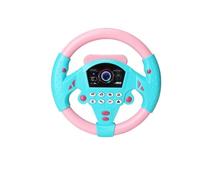360° Rotating Musical Steering Wheel - Portable Car Back Seat Driving Simulation Toys, Fun Tunes & Realistic Driving Sounds, Travel Activity For On-Road Entertainment During Trips (Blue)