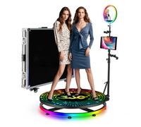 360 Spinner Photo Booth con logo personalizzato, controllo tramite APP o telecomando, custodia da volo per registrazione video live Tiktok