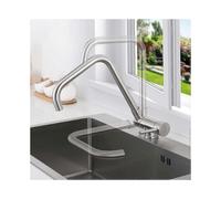360 Swivel Folding Kitchen Faucet, Kitchen Faucet with Folding Handle Against Window, Hot And Cold Water 304 Stainless Steel Sink Mixer Tap for Kitche