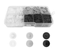360 tuercas de plástico, tuercas de plástico de cabeza cruzada de tuerca para tornillos, adecuadas para tornillos de cabeza cruzada de 3 mm de diámetro, gris + negro + blanco + caja de almacenamiento