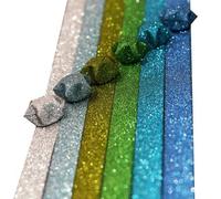 360PCS / 18Sets Carta pieghevole stella glitterata Rainbow Five Star Paper per