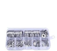 360pcs In Acciaio Inox Guarnizione Solido Rondella Kit M2 M2.5 M3 M4 M5 M6 M8 M10 Tappo Coppa Olio Per La Riparazione Generale Anello di Tenuta Set-360Pcs M2-M10