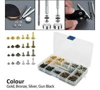 360Pcs Pelle Rivetti Doppio Tappo Tubolare Metallo Borchie &installation Kit NR9