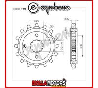 361991R15 PIGNONE TRASMISSIONE 15 PASSO 530 KAWASAKI EX 305-A ( GPZ-305 ) 1991-
