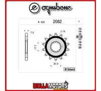 362082R16 PIGNONE TRASMISSIONE 16 PASSO 428 YAMAHA XVS 125 Drag Star 3D9 2003- 1