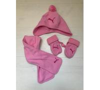 3633 PUMA SET SCIARPA CAPPELLO GUANTI ZUCCOTTO CAP SCARF GLOVES NEONATA BABY