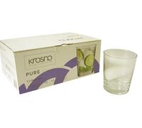 (36445) Lotto 6 Bicchieri Vetro Trasparente Dritto Wisky Acqua Pure Krosno 250ML