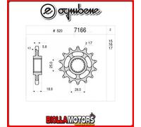 367166016 PIGNONE TRASMISSIONE 16 PASSO 520 APRILIA RSV4 1000 RR - RF LE 2015-20