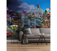 368X254CM Disney WALL MURAL Carta Da Parati Gigante Cars World Per Bambini
