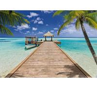 368x254cm Gigante Carta da Parati Murale Soggiorno Spiaggia Vacanza Resort