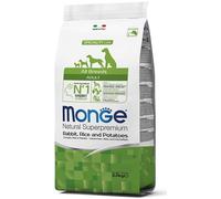 Monge Natural Superpremium All Breeds Adult Monoprotein Coniglio con Riso e Patate 12 kg - Crocchette monoproteiche cane - 1° ORDINE? scegli lo sconto BZR5 / BZR20 + 200 punti fedeltà