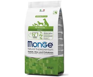 36987 MONGE MANGIME PER CANI CROCCHETTE ALL BREEDS ADULT CON CONIGLIO RISO E PAT