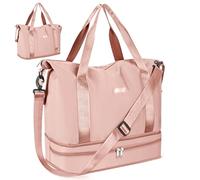 36L Weekend Borsa a tracolla, borsa da palestra separata asciutta e umida, borsa da corsa impermeabile per donna uomo sport palestra Weekender borsa tote borsa da ospedale (Rosa)