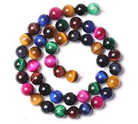 36pcs 10mm AAA naturale colorato occhio di tigre perline pietre preziose rotonde distanziatori perline sfuse per la creazione di gioielli fai da te braccialetto collana