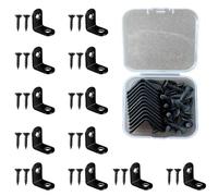 36pcs/Box Black L-shaped Right Angle Support Accessories With Screws Heavy Duty Connection Connector Wardrobe Fixed