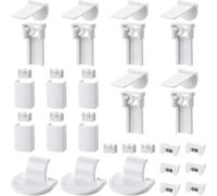 36Pcs Pleated Blind Brackets No Drill Plastic White | 36 pieces total, ample supply for full home replacement, no drilling needed, safe plastic material