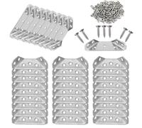 36Pezzi Connettori Angolari in Acciaio Inox Supporti Triangolari a Forma di Angolo Connettore Angolare Universale Staffa Angolare Trapeziforme con Viti per Armadio Tavolo E sedia 25x65.5x22.5mm (36)