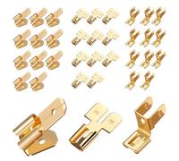 36pz Kit di Connettori Elettrici, Include 12pz Connettori a Vanga Doppia 12pz Terminali Forcella Piggyback 12pz Adattatori per Terminali a Sedia Kit di Terminali per Connettori in Ottone