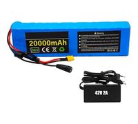 36V 20Ah 10S3P Batteria Al Litio Per Bici Elettrica,Pacco Batteria Al Litio,BMS Integrato,Con Caricabatterie,Per Motori Per Biciclette Elettriche Da 500W 350W 200W(XT60+DC)