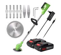 36V Decespugliatore Batteria Tagliabordi Elettrico Senza Filo Con 2 Batterie Tagliaerba Leggero 90° Testata Regolabile E Maniglia Telescopica per Rifilare Il Prato, Erba da Taglio
