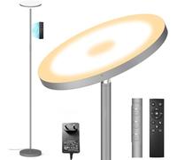 36W Lampada Da Terra Salotto, 3600LM Luminosa LED Piantana Dimmerabile con Telecomando e Touch Control, 2700K-6500K Moderna per Soggiorno Letto Ufficio, Grigio