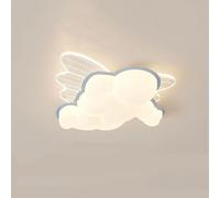 36W Nordic Blu Cartoon Aeroplano Camera da letto Montaggio a incasso Plafoniera Moderna Cartoon Astronauta Bambini Vicino alla lampada da soffitto Mid Century Boy Girl Lampadario per la scuola